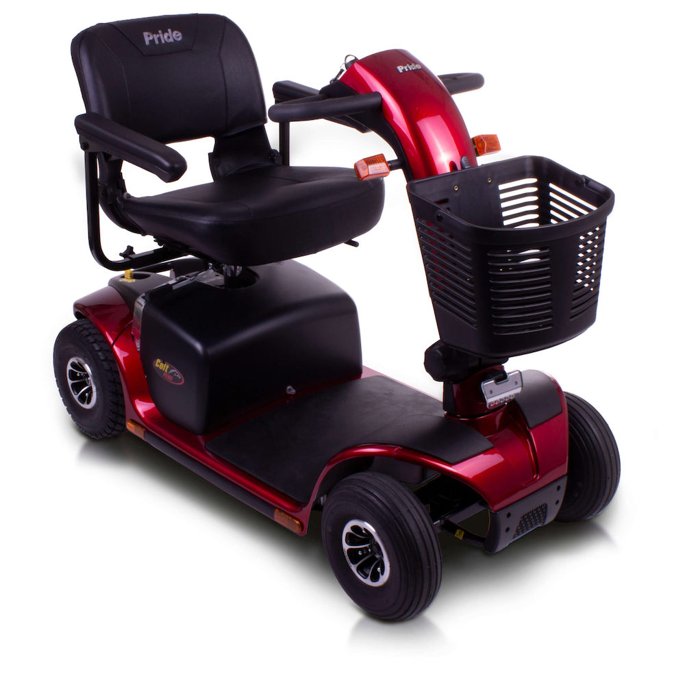 Pride Colt Plus 4-wheel mobility scooter in red